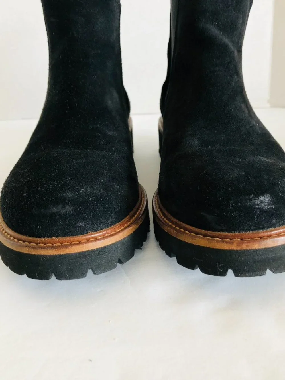 Samuel Hubbard Black Suede Chelsea Boots Leather Lining Pull on Portugal US 7